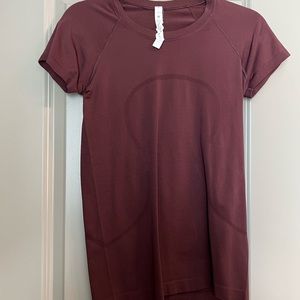 Maroon Lululemon Swiftly Tech Shirt Full Length